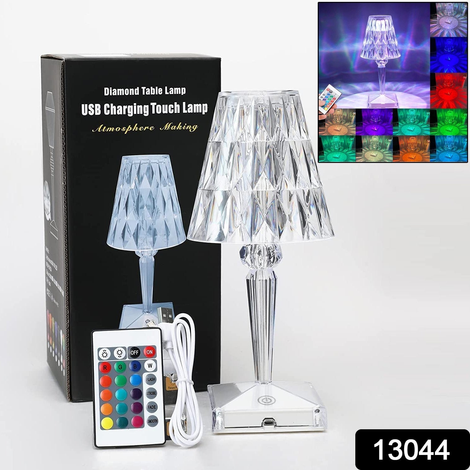 13044 Romantic Crystal Table Lamp, Diamond Lamp, 16 Colors, 6 Brightness Level, Touch / Remote Control Switch, SUB Charging, Lampshade Night Light, Bedroom Bedside, Living Room Decoration 13044 Romantic Crystal Table Lamp, Diamond Lamp, 16 Colors, 6 Brightness Level, Touch / Remote Control Switch, SUB Charging, Lampshade Night Light, Bedroom Bedside, Living Room Decoration